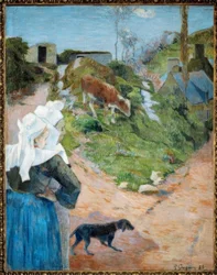 Breton Women and Calf
